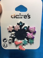 Six Pairs Of Claire's Winter Themed Pierced Earrings Skates Gloves Snowflakes