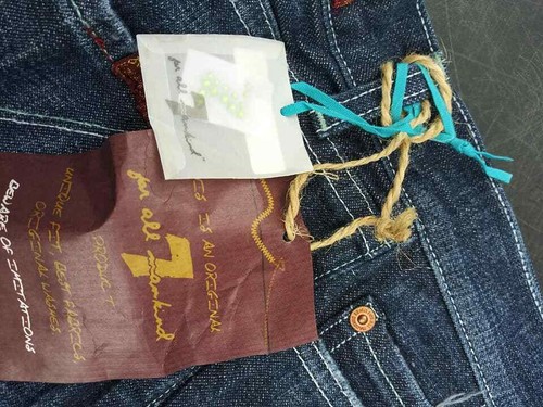 Jeans effetto invecchiato nuovi con etichette 7 for all mankind svasati tutti cristalli verdi taglie - Foto 6 di 8