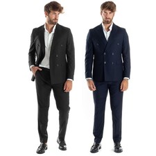 Abito Uomo Doppiopetto Vestito Completo Elegante Sartoriale Vari Colori GIOSAL