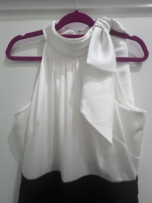 White House Black Market B/W Jumpsuit Size