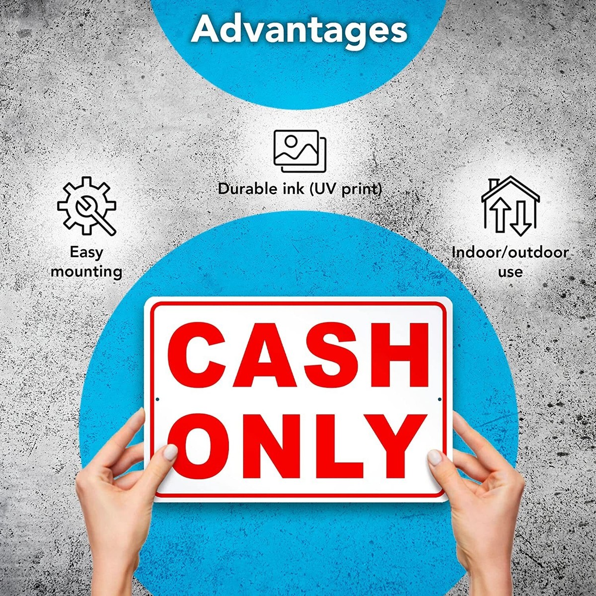Cash Only Metal Sign Cash Only No Checks No Credt Busness Sgn Money ...