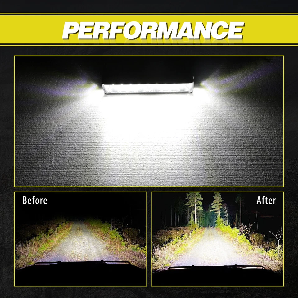 2X 6"Inch White Square Side Shooter Spot Flood Beam LED Pod Lights LED Light Bar - Image 3 of 4