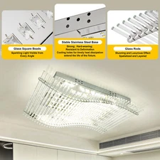 Modern Chandelier LED 24W Crystal Ceiling Light Ambient Light Pendant Lamp NEW