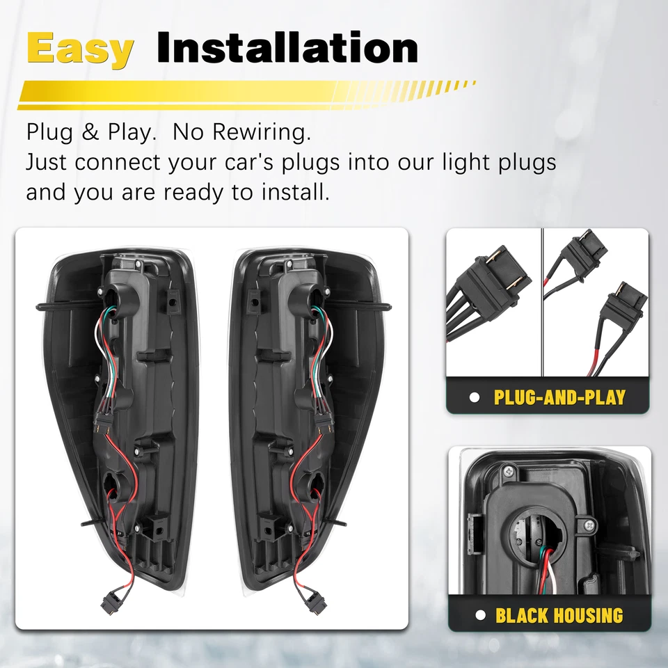 Black For 2004-2012 Chevy Colorado GMC Canyon LED Tube Tail Lights Brake Lamps - Image 4 of 4