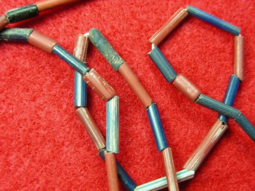 TRADE BEADS RED BLUE TUBULAR STRAW BEADS NEW YORK Authentic Indian Relics - Picture 14 of 21