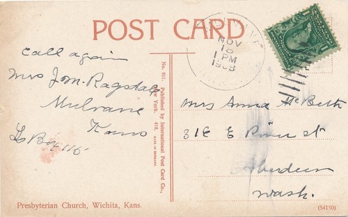 WICHITA KS � Presbyterian Church - 1908 - Picture 2 of 2