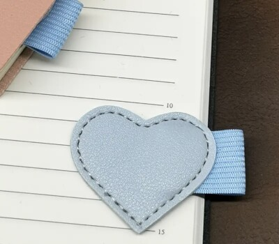 #ad Pen Loop Attachment Baby Blue Heart 1.75” For Planners Journals Notebooks $6.99