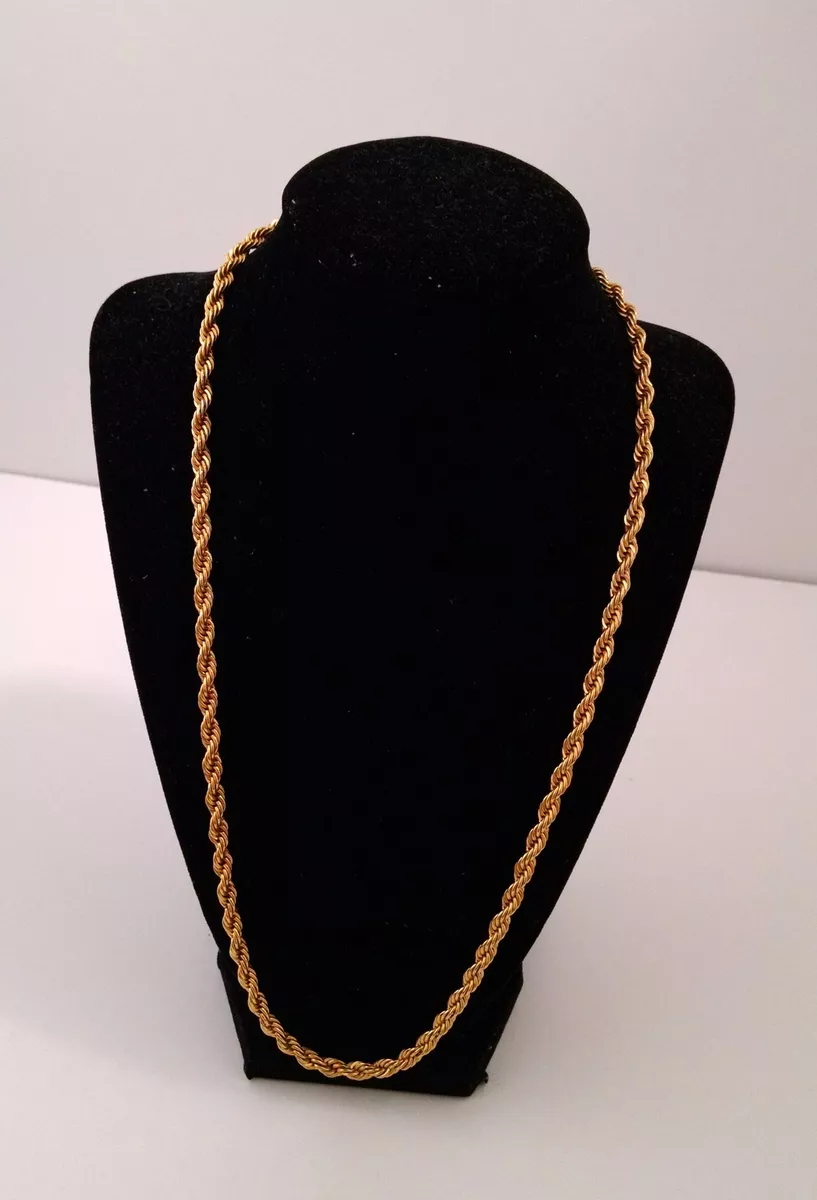 BMNY Heavy Chunky 24KGP Yellow Gold Plated Twisted Rope Chain Necklace 24