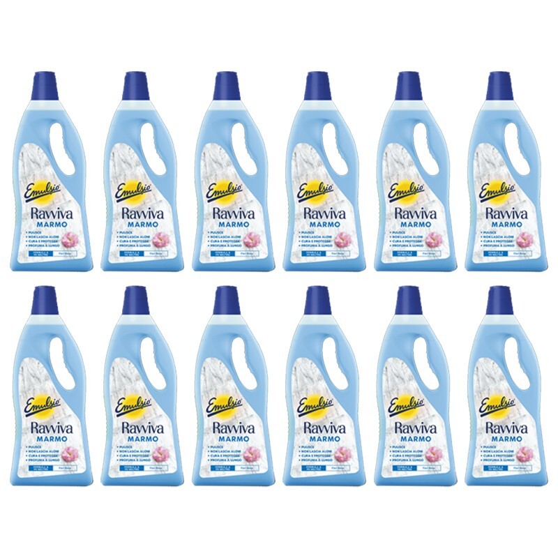 12pz EMULSIO RAVVIVA MARMO detergente profumato fiori rosa 750ml