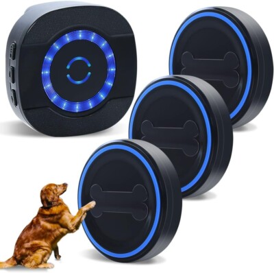 Chunhee Smart Wireless 1 Dog Doorbell with 3 extra large push buttons
