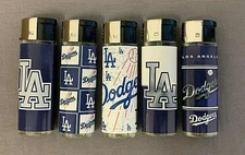 Los Angeles Dodgers LA Baseball LogoTheme Set of 5 Cigarette Lighters 