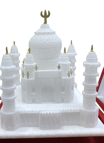 3" Natural White Marble Taj Mahal Historical Love Symbol Beautiful Masterpiece - Picture 2 of 8