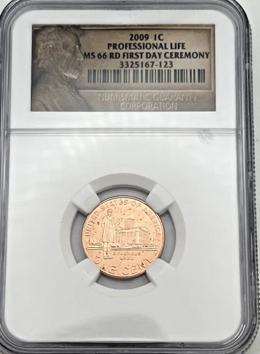 2009 Lincoln Memorial Cent NGC MS66 RD First Day Ceremony Professional Life