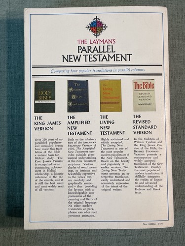 Vtg The Laymans Parallel New Testament 1970 Four Translations Paperback Bible - Picture 7 of 8