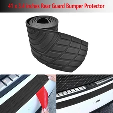 Car Rear Bumper Guard Rubber Protector Trunk Sill Plate Scratch Guard Universal