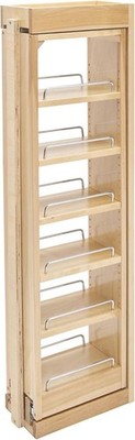 Rev-A-Shelf Pullout Wall Filler Cabinet Wooden Organizer, 39'' Hgt, 432-WF39-6C
