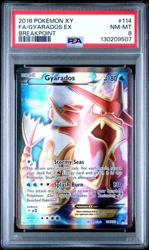 GYARADOS EX #114 PSA 8 • 2016 POKEMON XY BREAKPOINT  FULL ART • NEW CERT