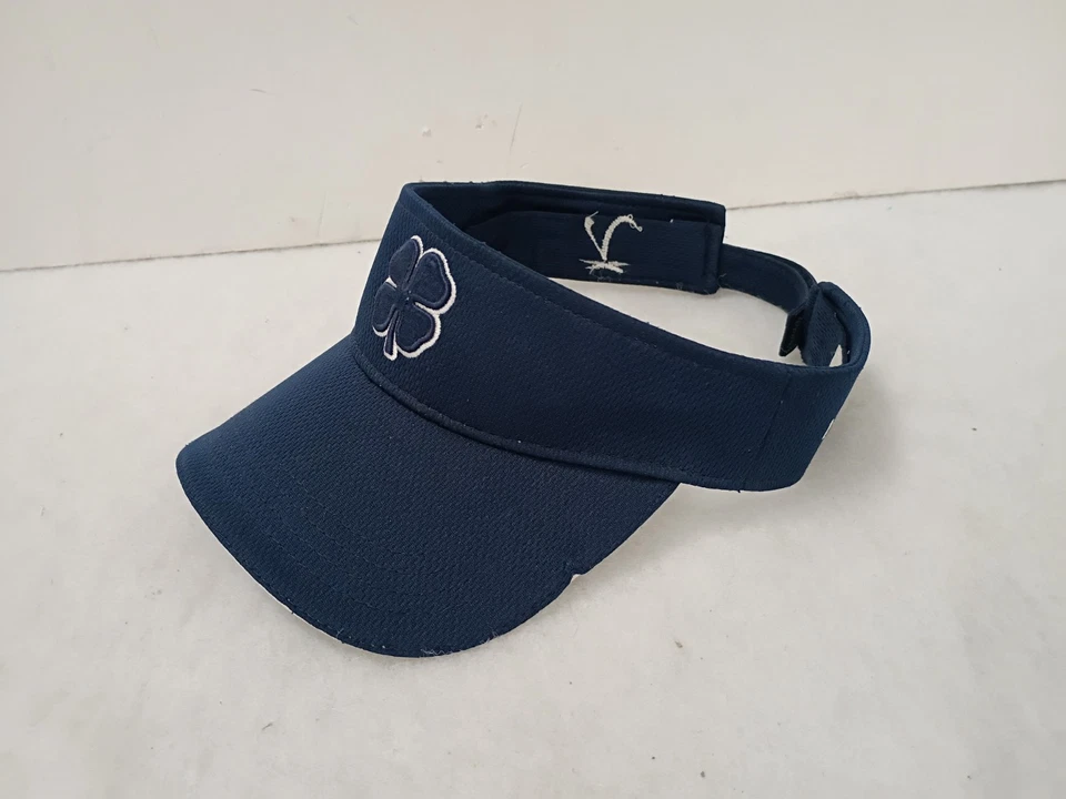 Trébol Negro Correa Azul Marino Bordado Trébol Visera de la Suerte Viva Golf Tenis Sombrero Foto 3 de 4