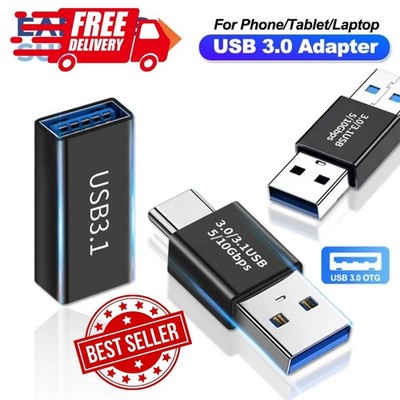 USB 3.0 A auf zu Typ C Stecker Buchse Adapter Kupplung Verbinder Konverter