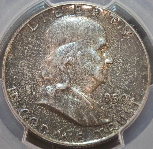 1959 Franklin Half Dollar PCGS PR 66 Beautiful Dark Toning