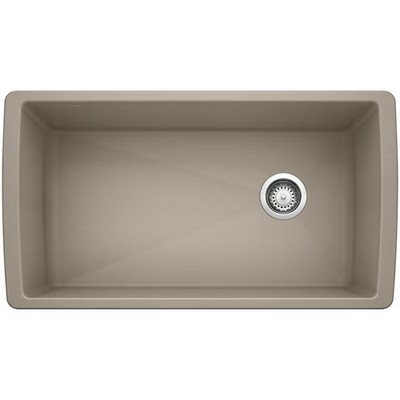 NEW Blanco 441765 Diamond 33-1/2'' Undermount Single Basin SILGRANIT - Truffle
