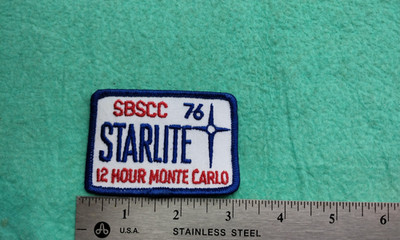 Vintage 12 Hour  Monte Carlo Starlite Race South Bay Car Club 1976 Patch
