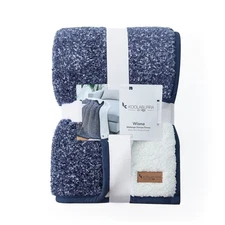 Koolaburra by UGG Wiona Melange Sherpa Throw Blanket 50 x 70 NAVY