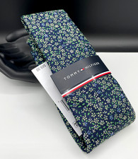 Tommy Hilfiger Men's Silk Blend Tie  Blue  Botanical Floral  NEW MSRP: 69.50