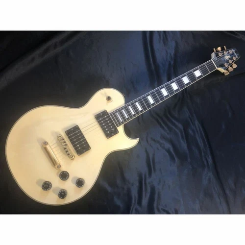 Aria Pro II PE-DLX 80s Cream White Electric Guitar Gibson-Style Bridge Used