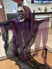 Purple and black ghost scarecrow for Halloween decor #HalloweenDecor #Scarecrow — photo 2