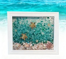 DIY Sea Glass Art  Craft Kits for Adults Women - Sea Turtle Resin Mosaic Kit
