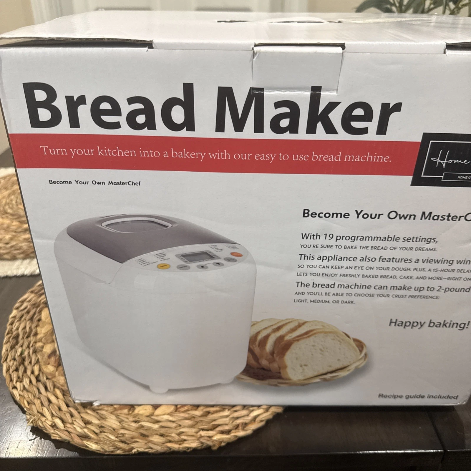Home Essentials Bread Maker Machine | 2 lb Capacity | 19 Programs |