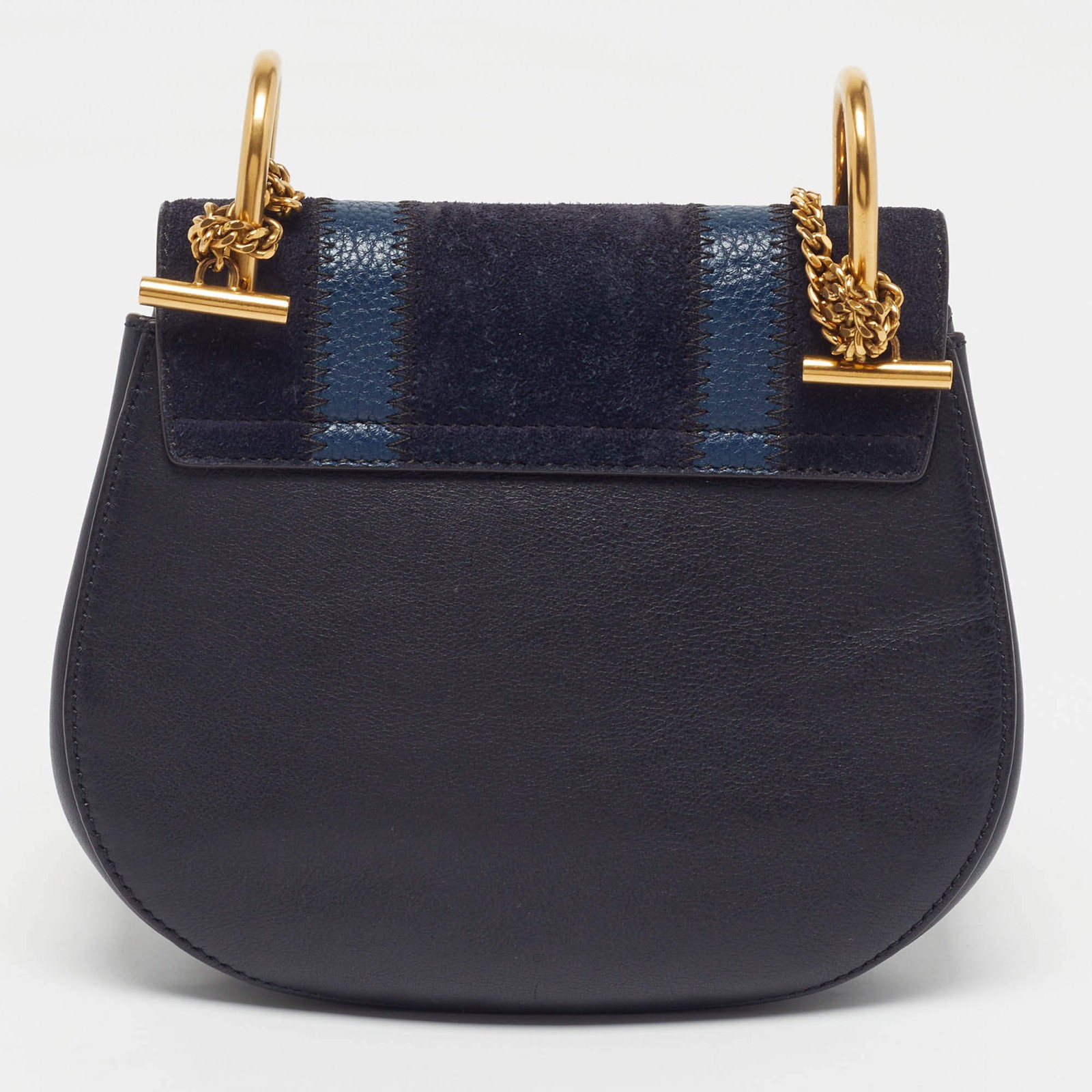 Chloe Drew Patchwork Mini Blue Chain Shoulder Bag - image 4