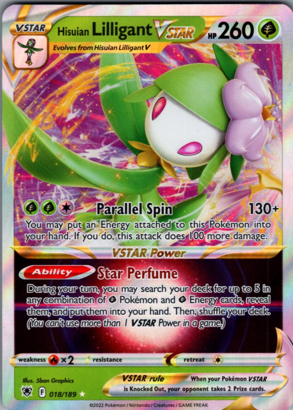 [NM] Hisuian Lilligant VSTAR Holo 18/189 Astral Radiance - Pokemon TCG - SKU69