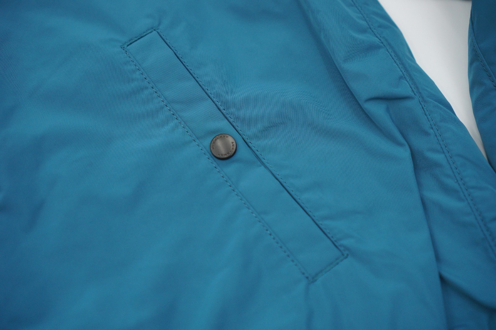 Men Burberry Bomber Jacket Full Zip Pale Petrol Blue Brendfield Size XL UK/US44 image 9