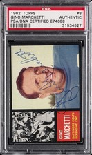 1962 TOPPS #8 GINO MARCHETTI PSA AUTHENTIC AUTO AUTHENTIC