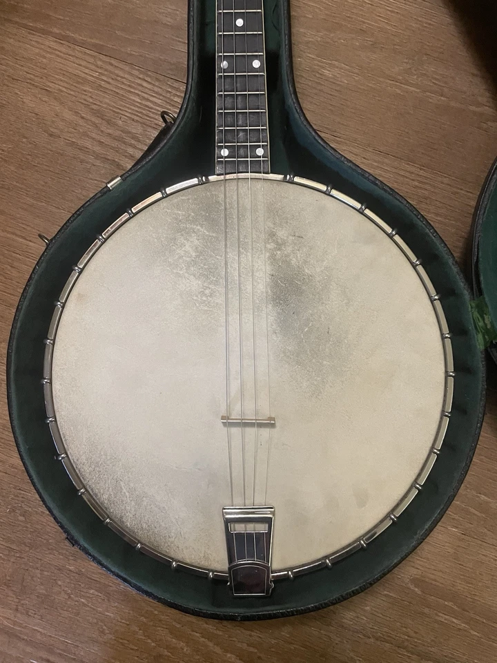 Antique Vega Fairbanks Style M Tenor 4 String Banjo Open Back With Original Case - Image 2 of 4