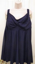 Woman  s Deep Purple Adjustable Strap Tankini Top Swimsuit Plus Size 22-24