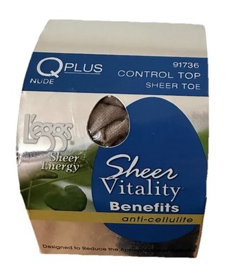 L'eggs Sheer Energy Sheer Vitality Anti-Cellulite Nude Q Plus Pantyhose