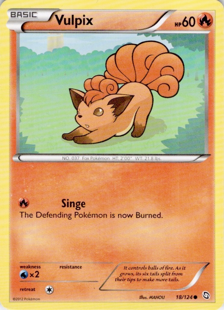 Vulpix 18/124 Common Dragons Exalted Pokemon Lightly Played