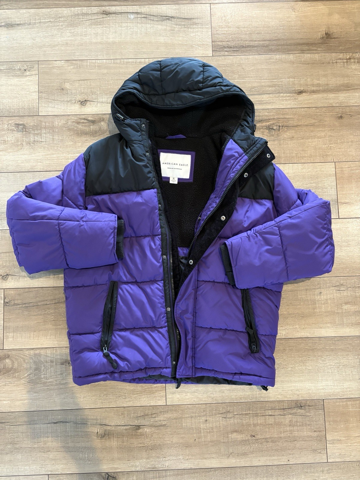 American Eagle Elevated Puffer Hooded Jacket, Men… - image 1