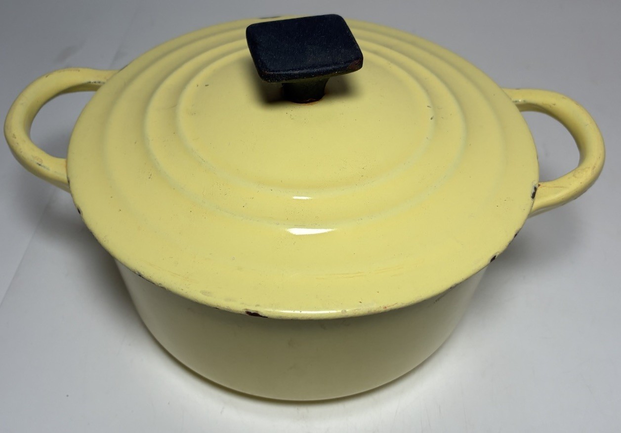 Vintage Le Creuset Yellow Cast Iron Dutch Oven