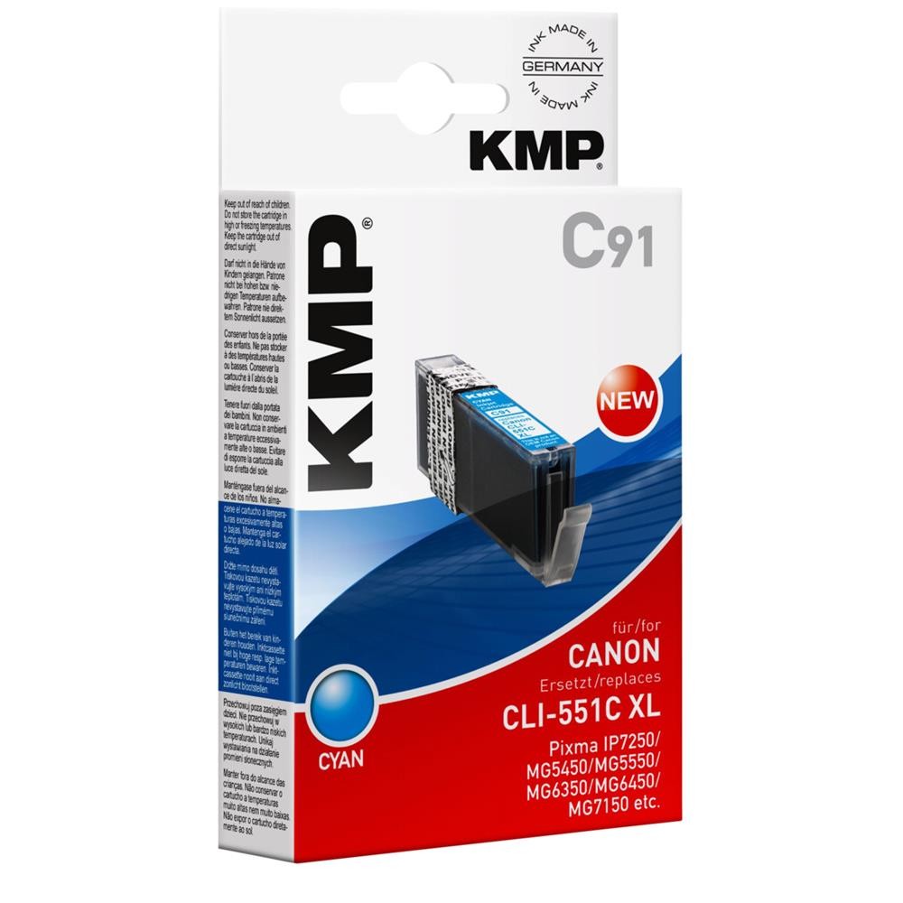 KMP C91 Тонированный патрон голубой для Canon CLI-551 C XL 2390₽
