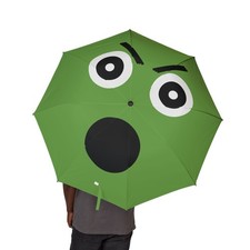 48'' Emoji Face Grouchy Umbrella, Rain Gear, Cute Wierd Travel Accessory