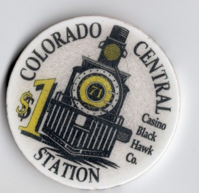 Colorado Central Station Casino Black Hawk Colorado $1 Train Casino Chip