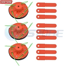3 Pack Universal Replacement Trimmer Head for Gas Electric Weedeater Weed Eater