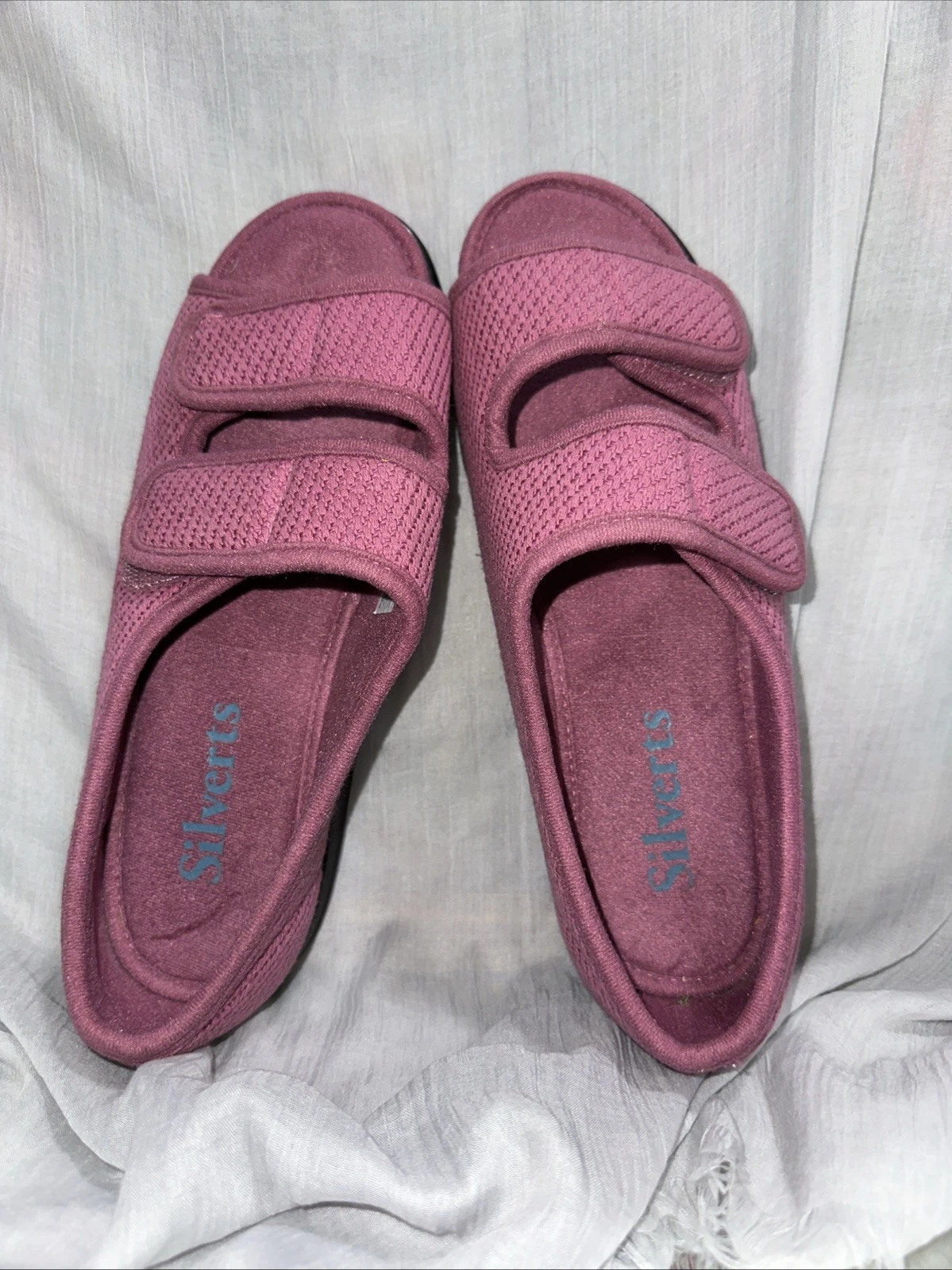 Silverts Easy Closure Sandal Womens Sz10 Diabetic Slip Resistant Shoe Rose Petal