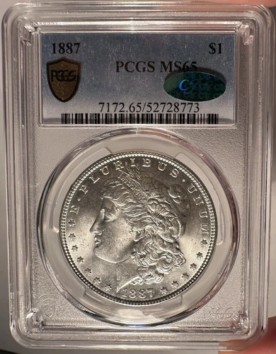 1887 $1 PCGS MS 65 CAC Morgan Silver Dollar