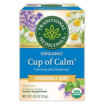 Tea, Organic Cup of Calm, Calming & Relaxing with Chamomile Mint, 16 Tea Bags