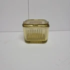 Vintage FEDERAL GLASS Amber Yellow Depression REFRIGERATOR DISH with Lid